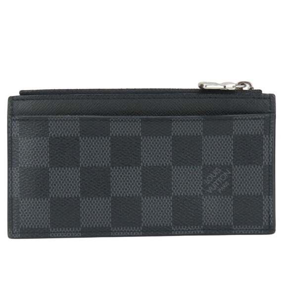 Louis Vuitton Business Card Case Coin Holder N64038 Damier Graphite Black...